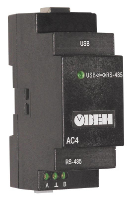 АС4 преобразователь интерфейсов RS-485 <-> USB c гальванической изоляцией